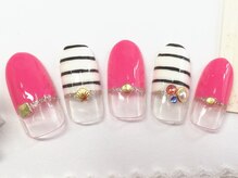 ネイルサロン トリック(Nail Salon TRICK)/ピンク×ボーダー