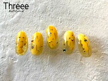 スリーネイルプラスアイラッシュ(Threee Nail+Eyelash)/イエローアートネイル