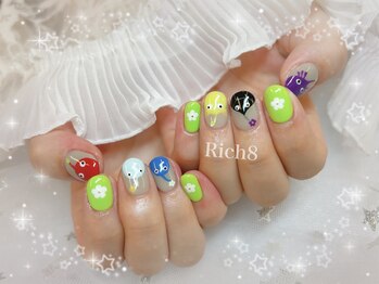 ネイルアンドまつげエクステ リッチエイト 原宿店(Rich8)/ピクミンネイル