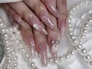 ピンク×ロングネイル