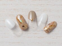 ア ネイル(A nail)/秋色☆大理石ネイル【つけ放題】