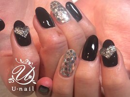 ブラック×シルバーネイル