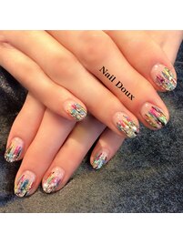 カラフルラインネイル☆