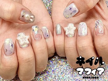 ネイルマフィア 渋谷(NAIL MAFIA)/オーロラ☆傘アートネイル