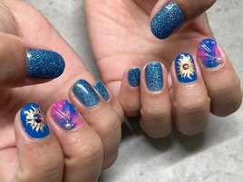ミラー太陽×貝殻ぷっくりアート