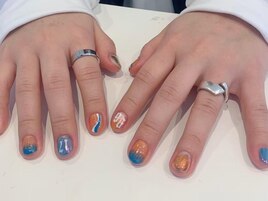 成人式 ネイル 夏グレー