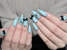 イニシャル、リボン、ドット