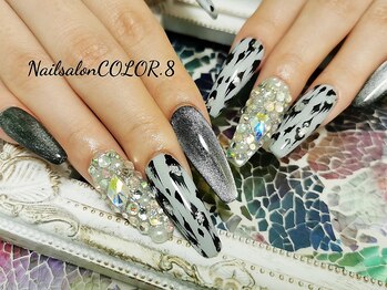 ネイルサロン カラーエイト(Nailsalon COLOR.8)/ヒョウ、マグネット、埋め尽くし