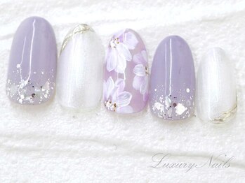 ラグジュアリーネイルズ カワグチ(Luxury Nails Kawaguchi)/手描きフラワーアート*