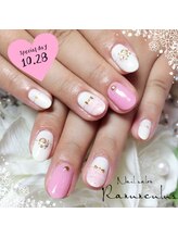 ラナンキュラス(Ranunculus)/ガーリー☆ツイードNail