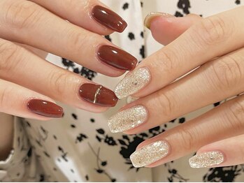 アイネイルズ 渋谷店(I nails)/【Yuki.f】ボルドーラメ