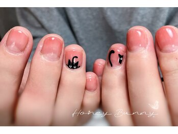 ハニーバニー(HoneyBunny)/黒猫ネイル