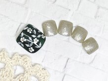 アルセア 上野御徒町店(Alcea)/フット　手描き　花　シンプル