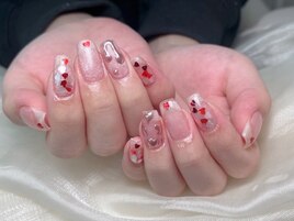 バレンタインネイル