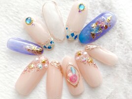 #夏#シェル#艶ネイル#上品