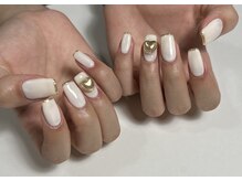 ウユ(Uyu)/ミラーフレンチ×ハートネイル