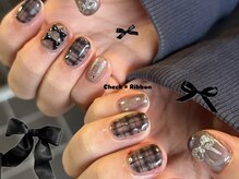 こゆび/リボン×チェック