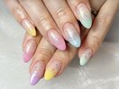 カラフルグラデーションネイル