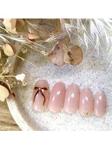 natural リボンネイル