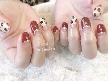 ヘアーアンドネイル フレンチ(French)/赤×レオパード