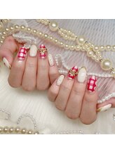 アイカ(Aika)/チェックリボンネイル