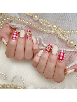 アイカ(Aika)/チェックリボンネイル