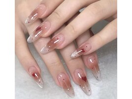 バレンタインチークネイル