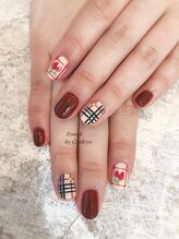 ヘアーアンドネイル フレンチ(French)/バーバリー柄