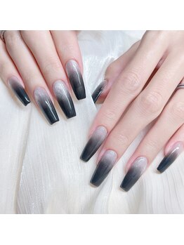 Mネイル/黒カラーグラデーション