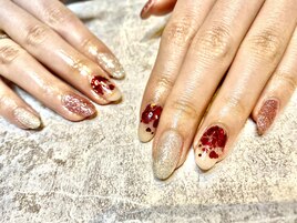 バレンタインネイル