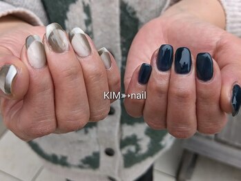 ケイアイエムネイル(KIM nail)/ちぐはぐオンブレフレンチ♪
