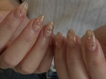 ガレージネイル(GARAGE Nail)/ほんのりチーク×オーロラ星ホロ