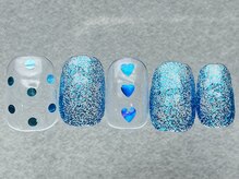 ネイルメゾン 天神店(NAIL MAISON)/青ラメドットクリア￥7500