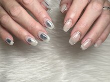 ヒールネイル(heal nail)/アシメ ニュアンス凹凸アート