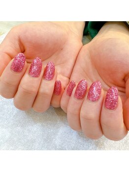 キラキラピンクネイル☆