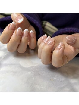 ネイルルーム オルポノ(Olupono)/フレンチ×手書きアート