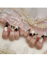 アイカ(Aika)/千鳥格子リボンネイル