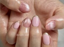 リライトネイル(Relight nail)/ニュアンス×ミラーフレンチ
