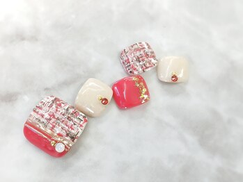 ネイルサロン シェル(Nail Salon SHELL)/春カラーでツイードネイル
