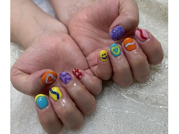 ネイルサロン ドレリッチ 心斎橋店(drerich)/カラフルぽこぽこnail☆