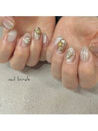 pink gold ミラーフラワー