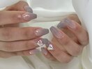 紫グラデーションネイル