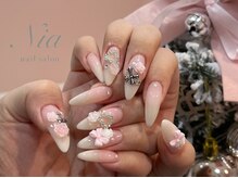 ニア ネイルサロン 大阪駅前第2ビル(Nia)/バラ×クロムガーリーネイル