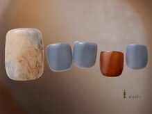アイネイルズ 吉祥寺店(I nails)/くすみブルーフットネイル