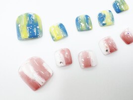 爽やか塗りかけネイル