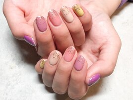 【ハンド】カラフル×ラメグラデ