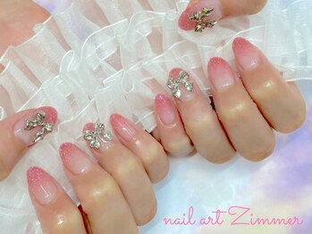 ネイルアート ジマー/クリアニュアンス/韓国リボン