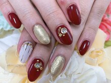 ダブルネイル(Double Nail)/【豊田】冬ボルドーネイル