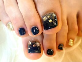 ネイビー ストーン ラメ 大人