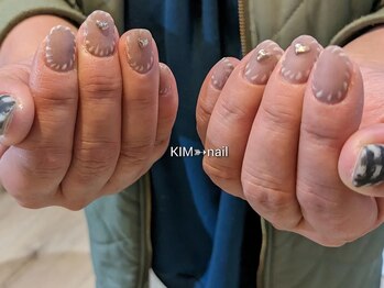 ケイアイエムネイル(KIM nail)/チェック柄×ぷっくりハート